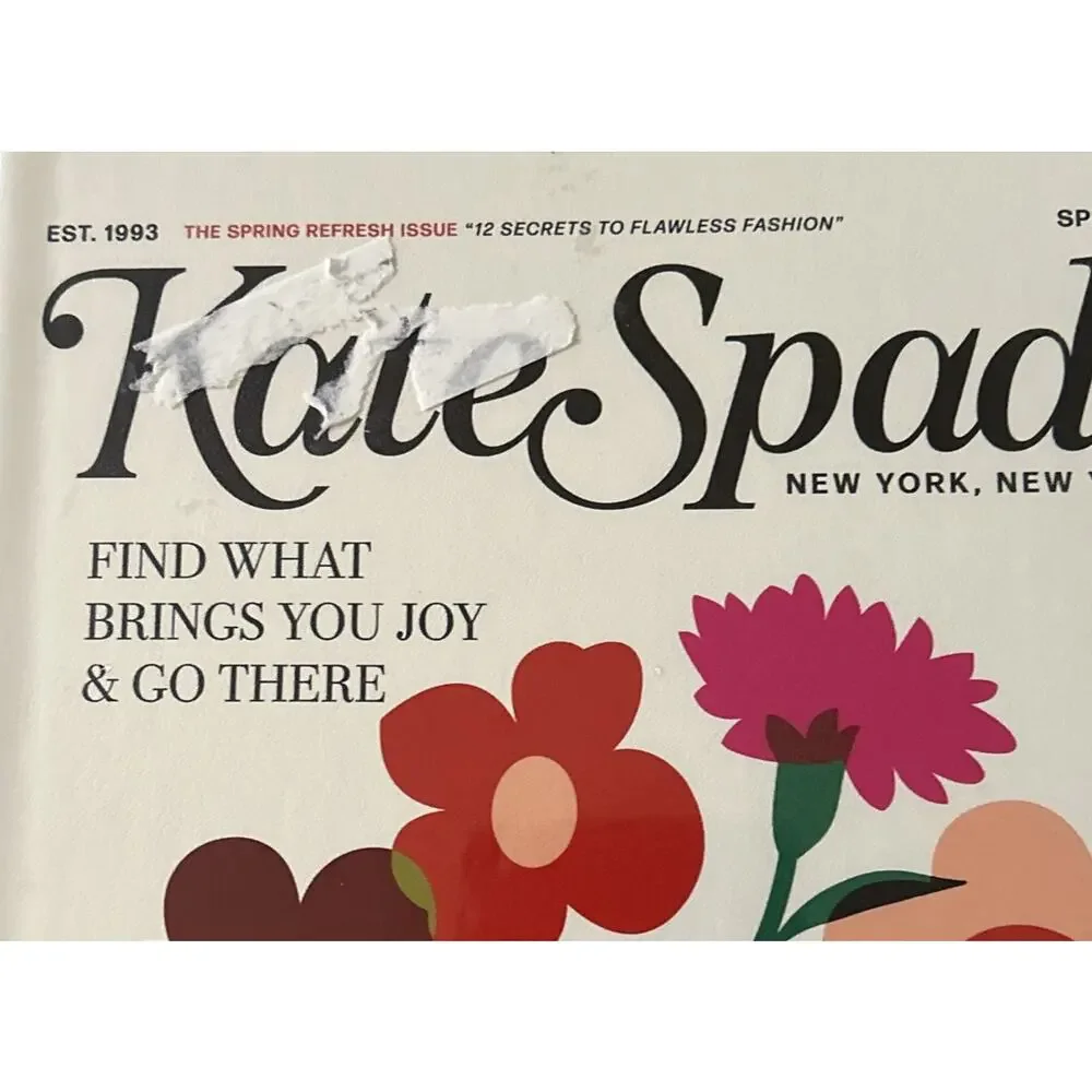 Kate Spade New York Magazine Take Note XL Notebook 168 Pages Bookmark Pocket New